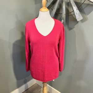 Coldwater Creek Silk Blend Pink V-NeckTunic Sweater 2X